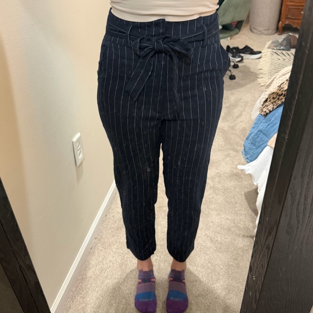 Abercrombie & Fitch Navy Pinstripe Dress Pants